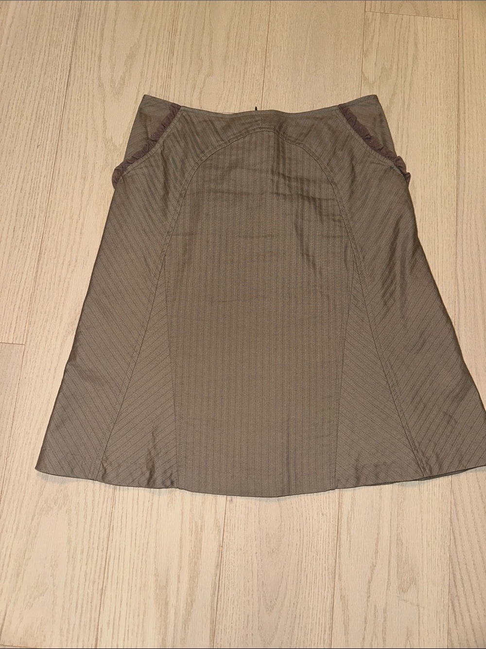 Rebecca Taylor Brown Pinstripe A-Line Skirt